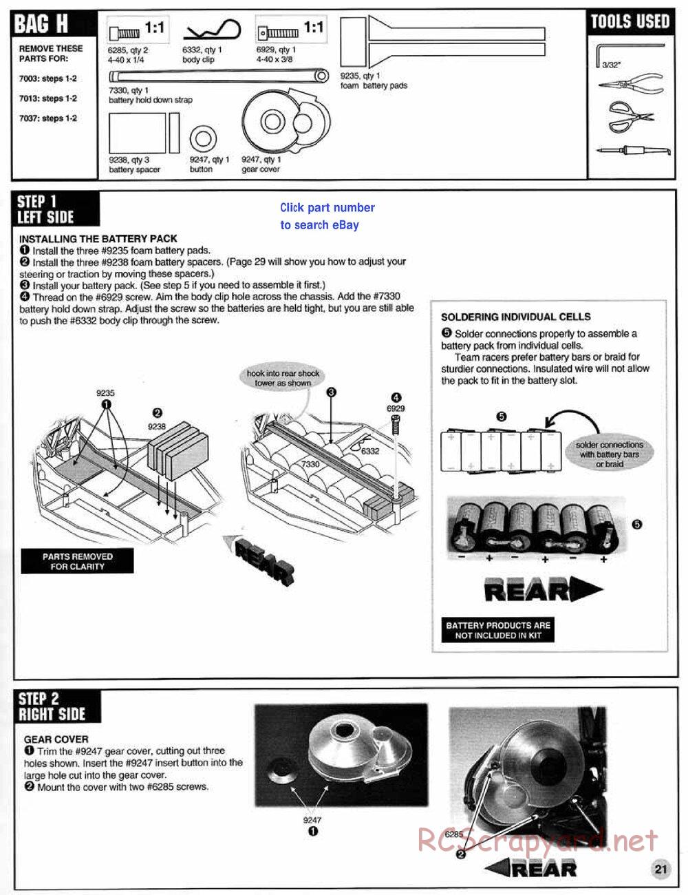 Team Associated - RC10T3 (1997) - Manual - Page 21