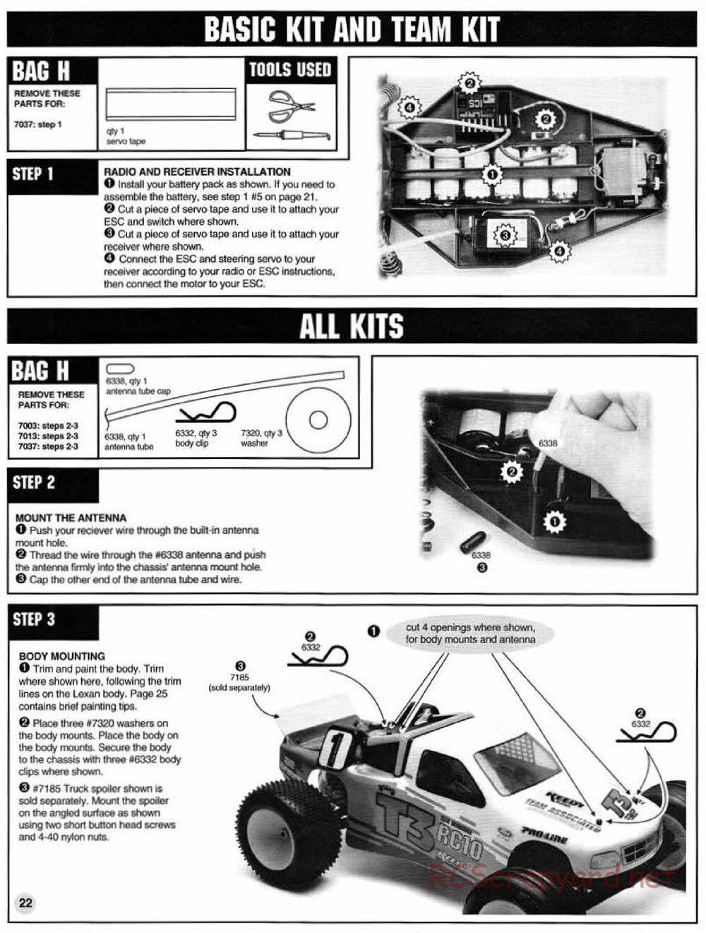 Team Associated - RC10T3 (1997) - Manual - Page 22