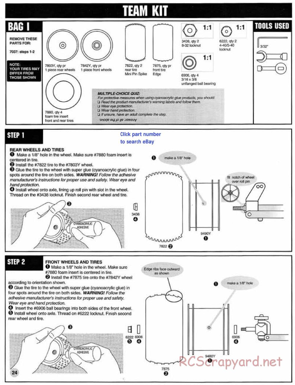 Team Associated - RC10T3 (1997) - Manual - Page 24