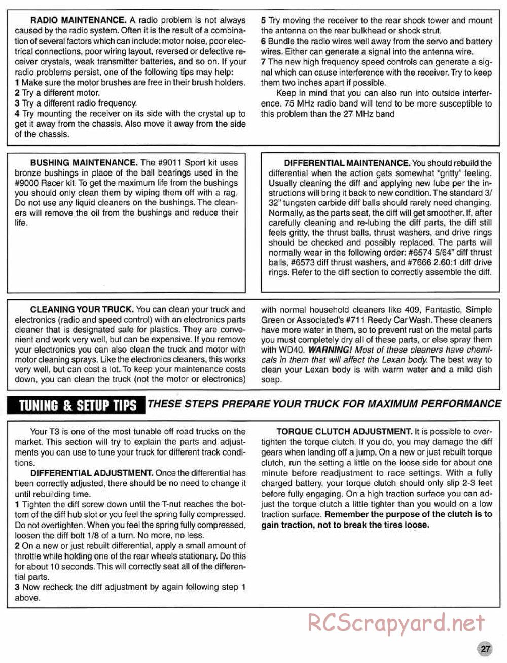 Team Associated - RC10T3 (1997) - Manual - Page 27