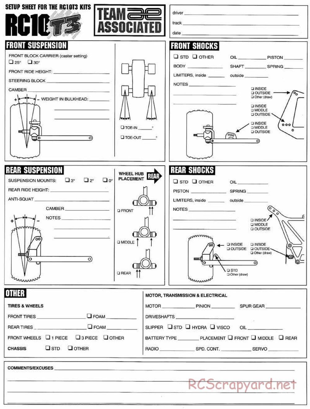 Team Associated - RC10T3 (1997) - Manual - Page 31