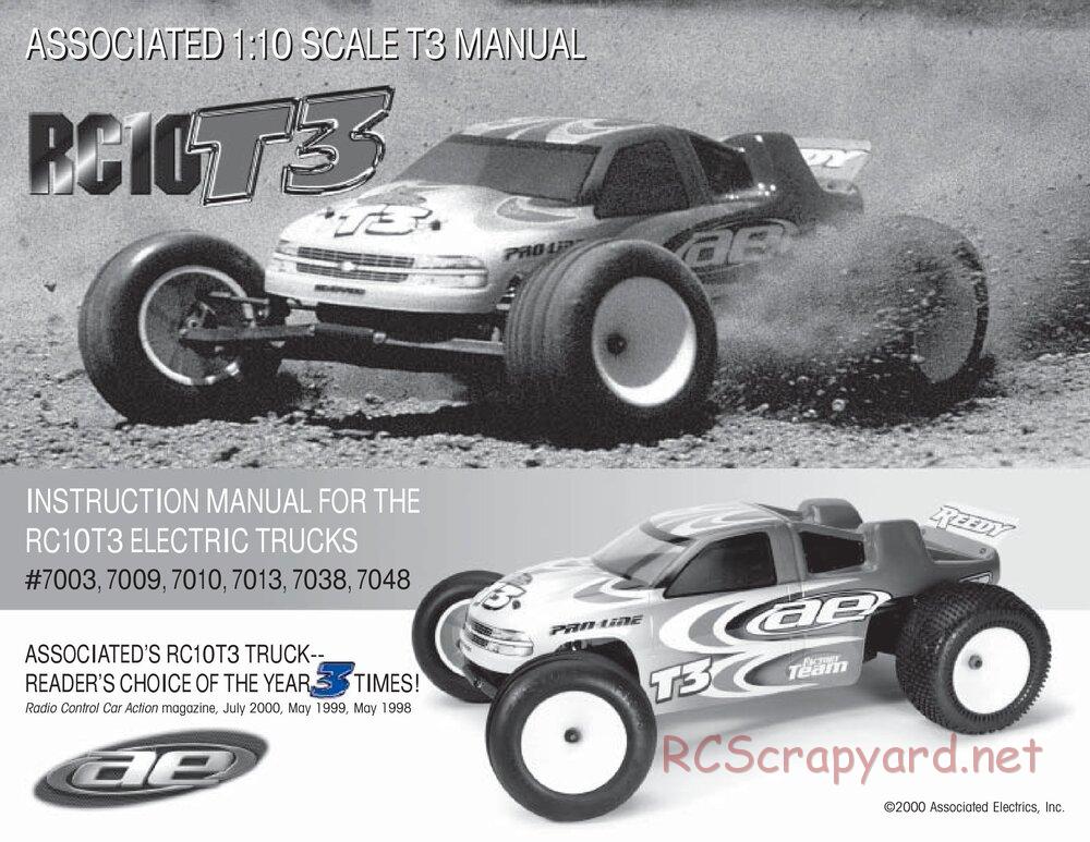 Team Associated - RC10T3 RTR (2001) - Manual - Page 1