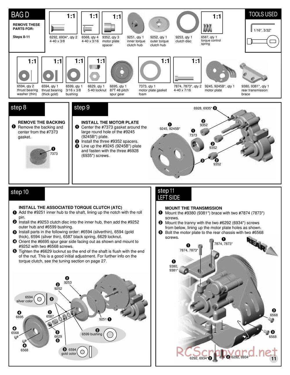 Team Associated - RC10T3 RTR (2001) - Manual - Page 11