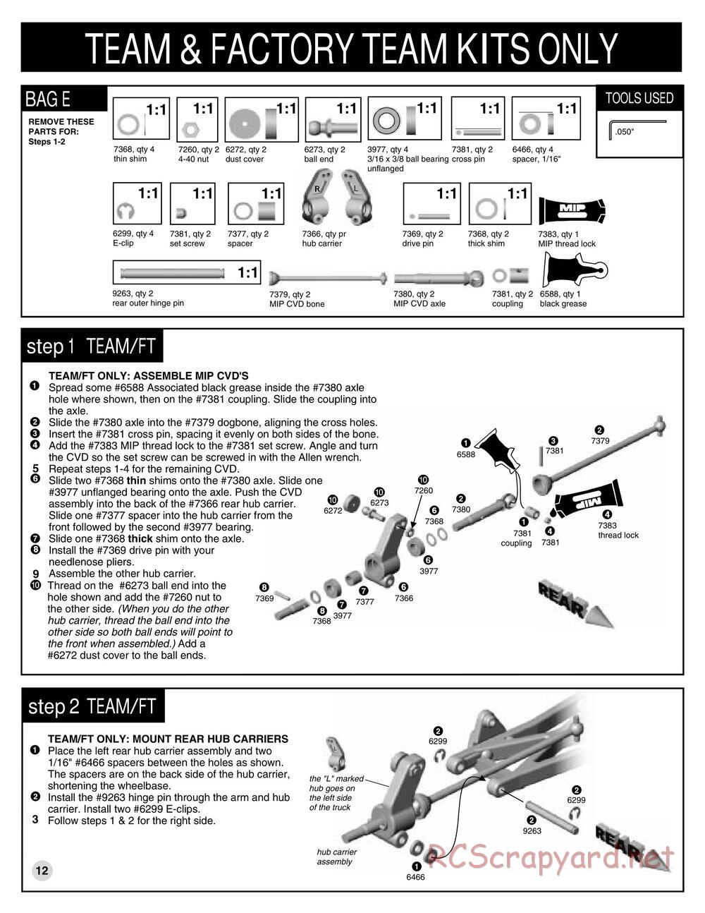 Team Associated - RC10T3 RTR (2001) - Manual - Page 12