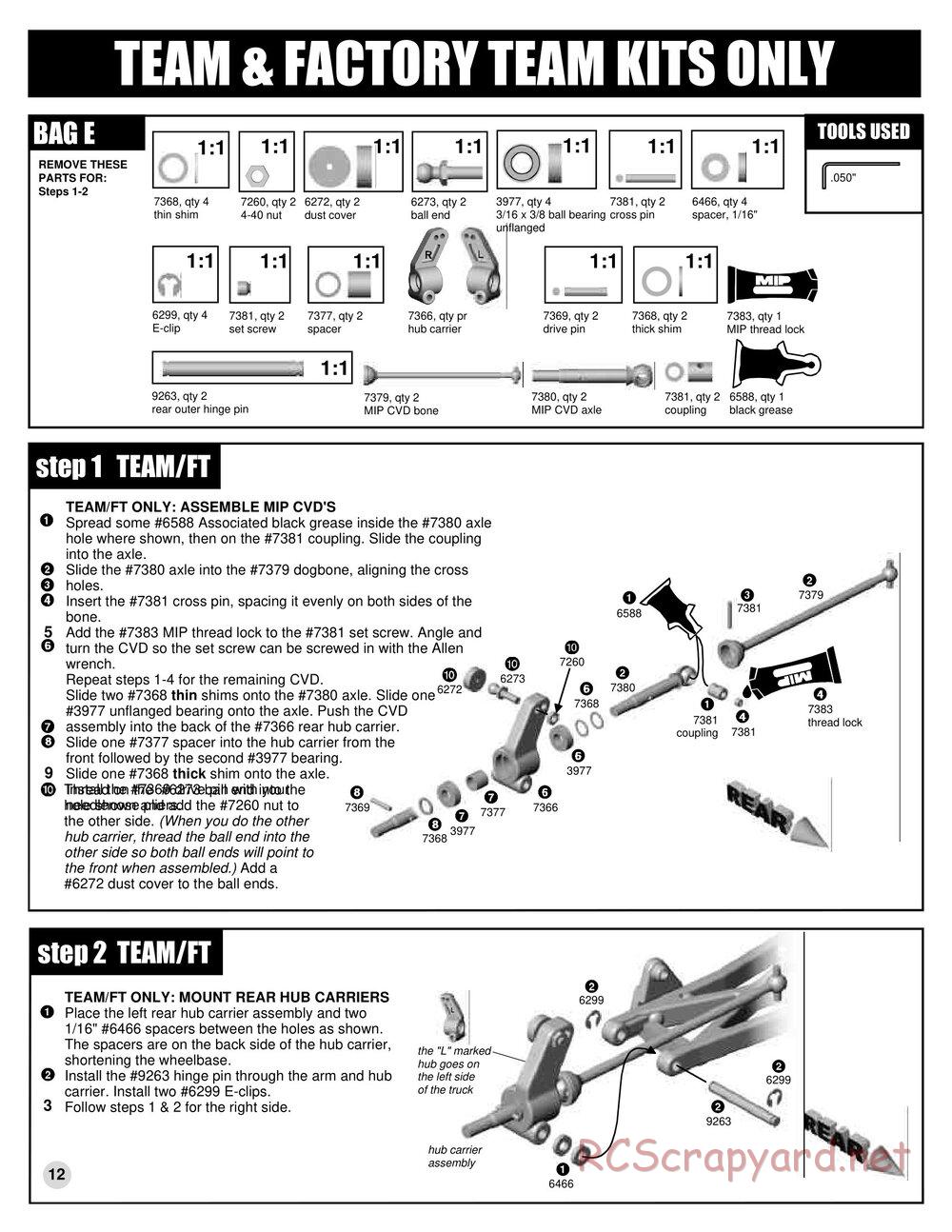 Team Associated - RC10T3 (2000) - Manual - Page 12