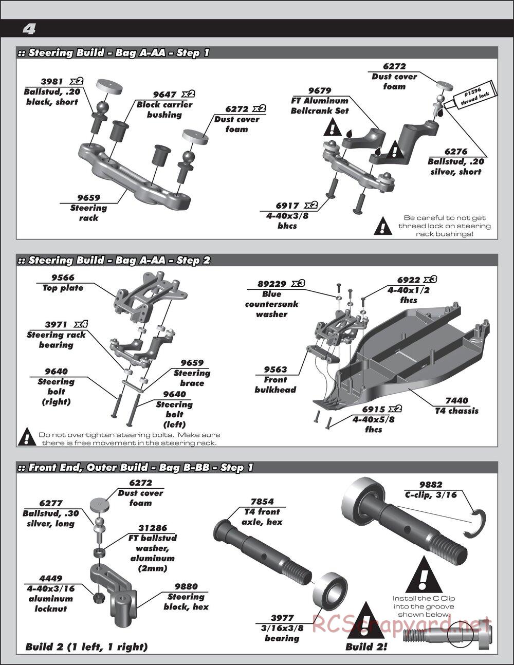 Team Associated - RC10T4.2 Factory Team - Manual - Page 4