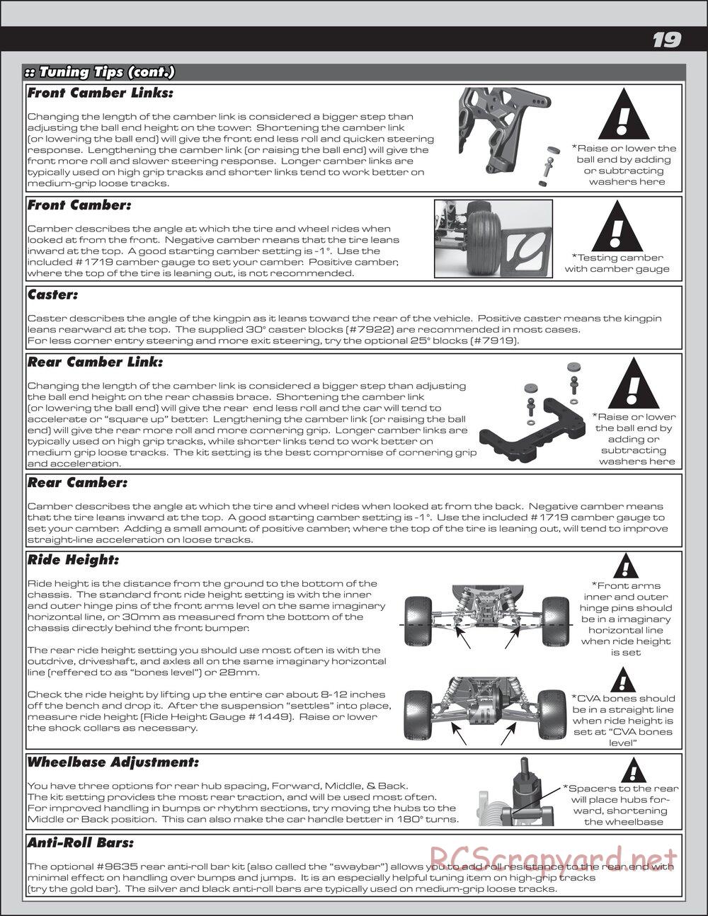 Team Associated - RC10T4.2 Factory Team - Manual - Page 19