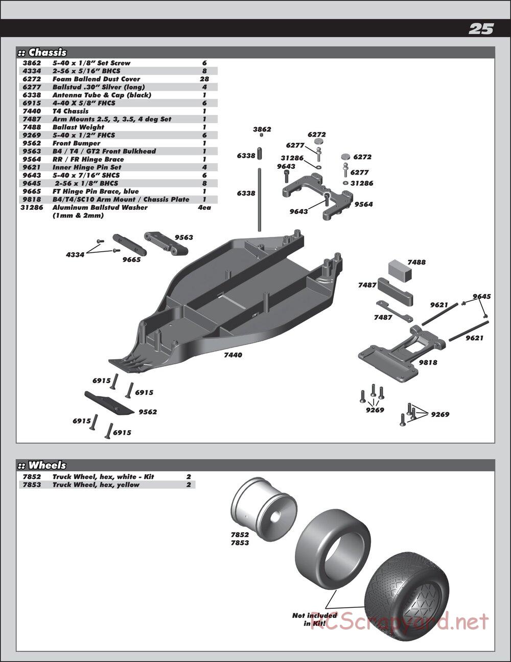 Team Associated - RC10T4.2 Factory Team - Manual - Page 25