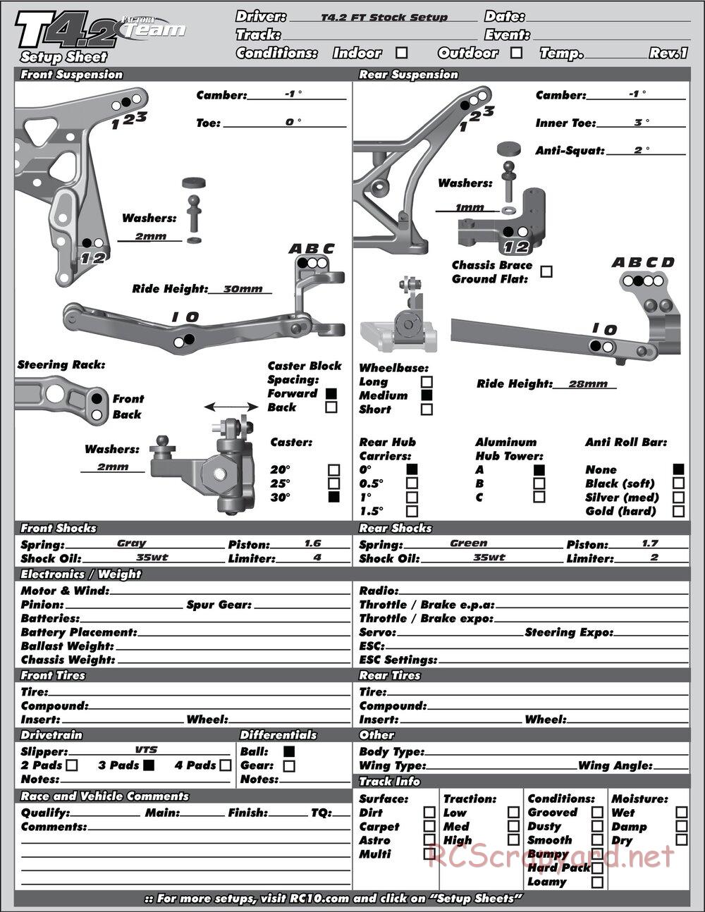 Team Associated - RC10T4.2 Factory Team - Manual - Page 31