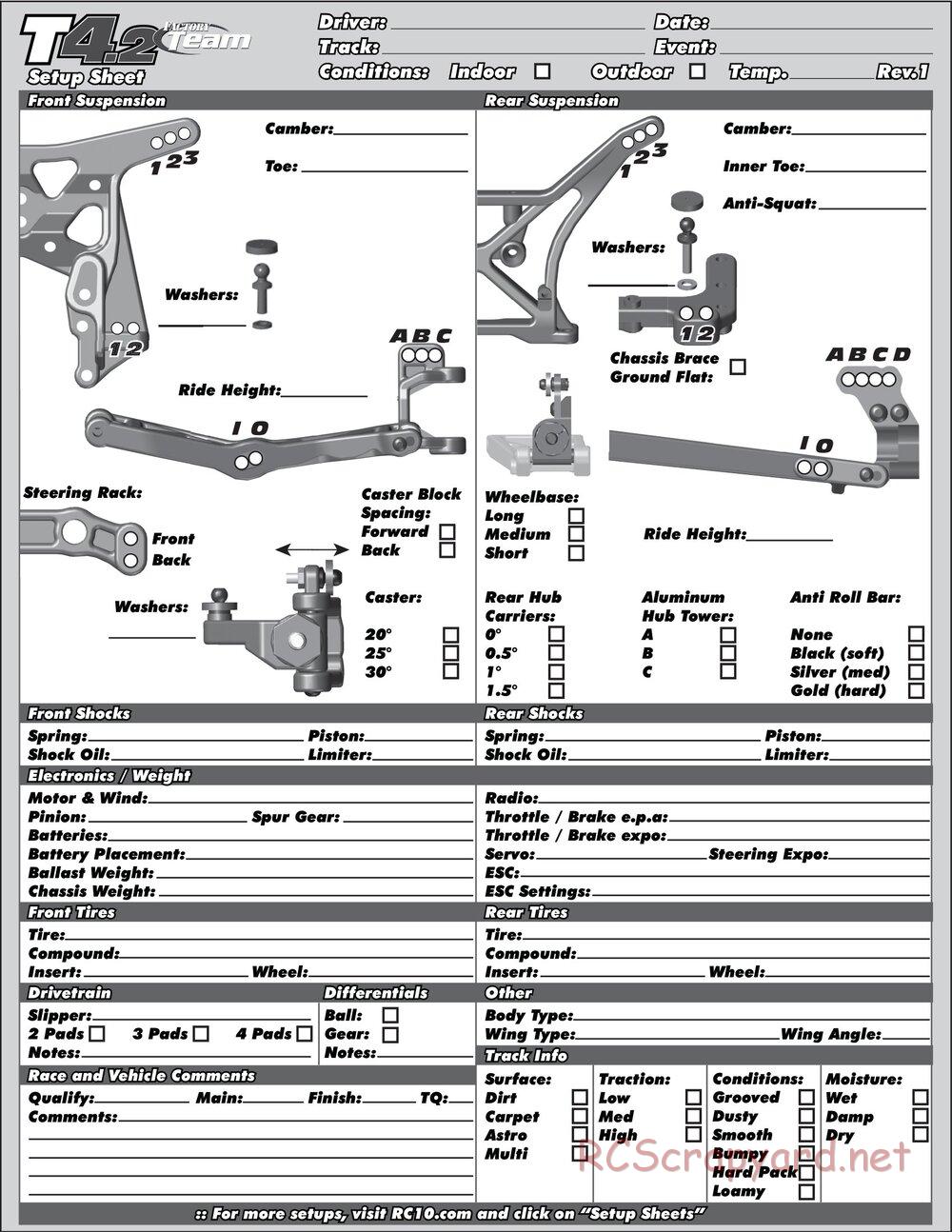 Team Associated - RC10T4.2 Factory Team - Manual - Page 33