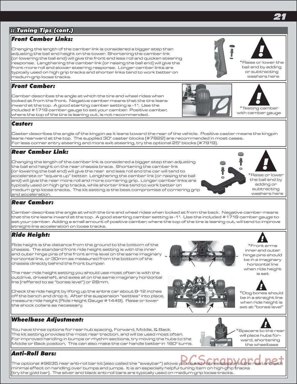 Team Associated - RC10T4.2 RS RTR - Manual - Page 21