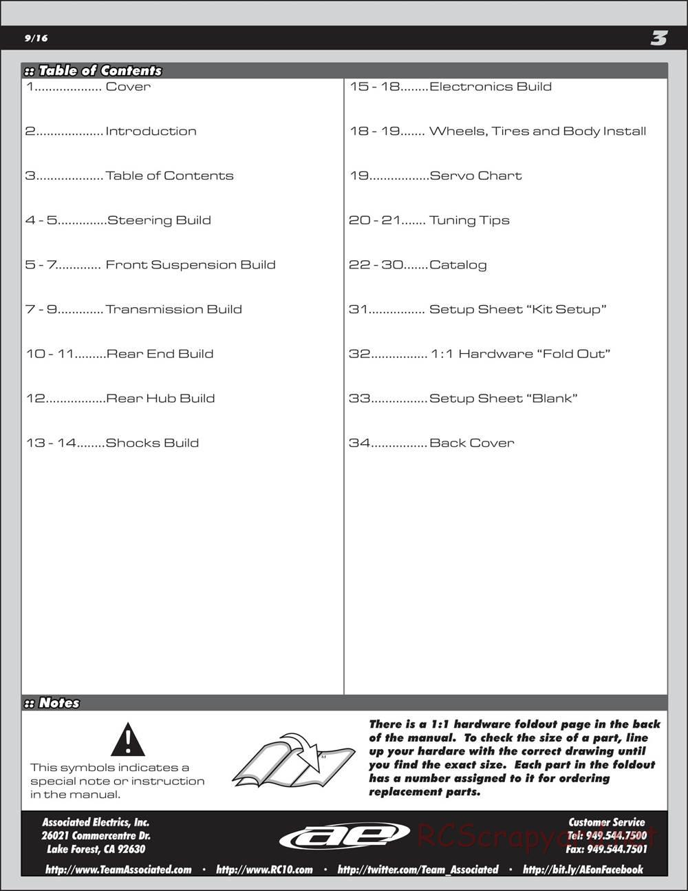 Team Associated - RC10T4.3 - Manual - Page 3