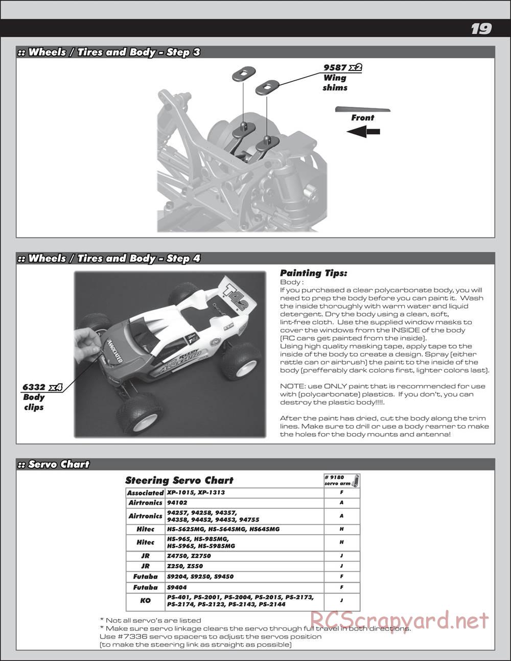Team Associated - RC10T4.3 - Manual - Page 19