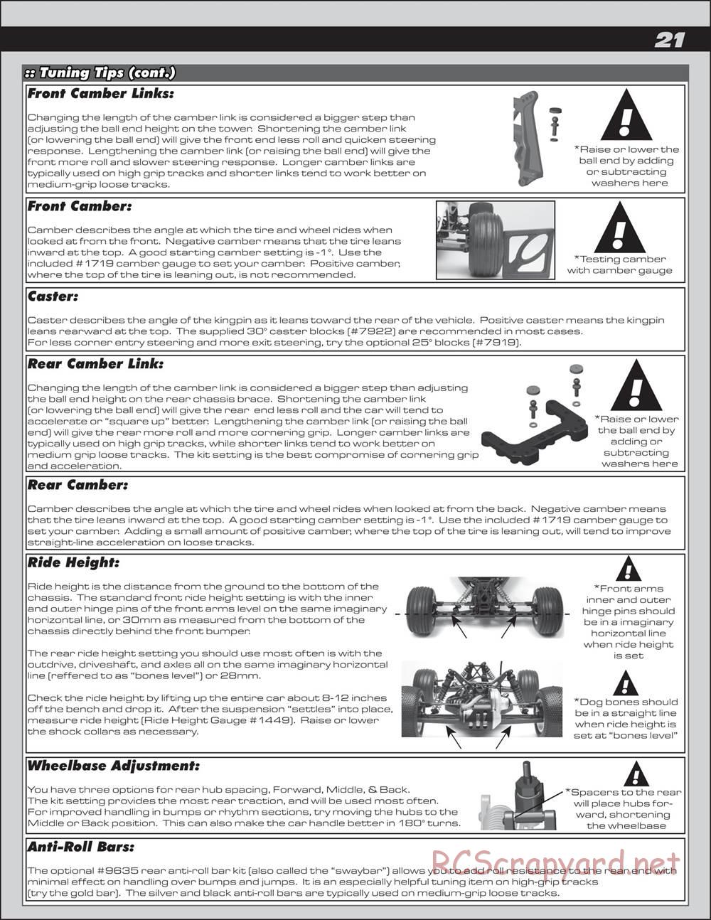 Team Associated - RC10T4.3 - Manual - Page 21