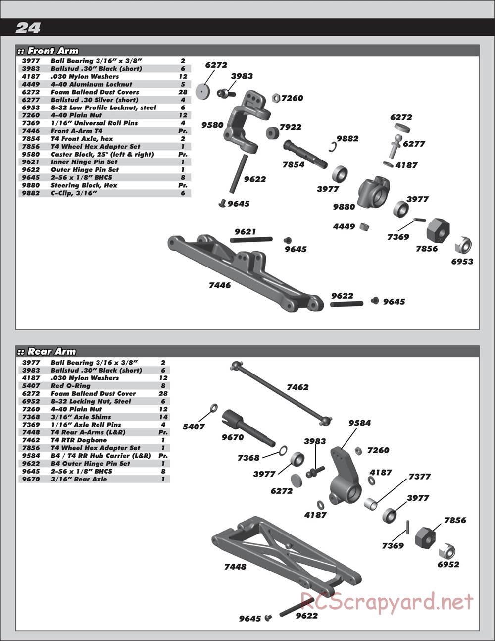 Team Associated - RC10T4.3 - Manual - Page 24