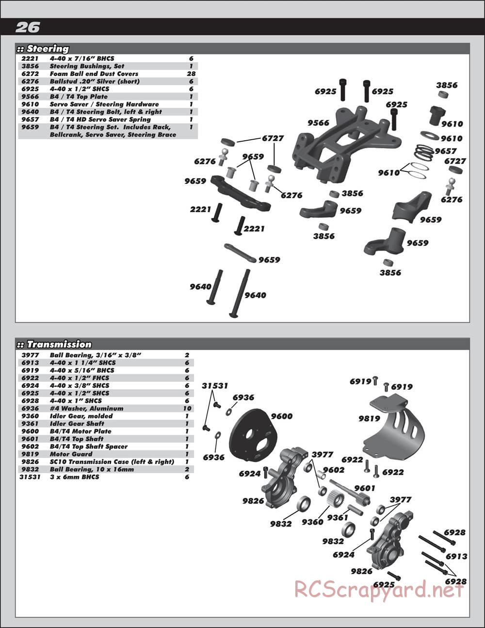 Team Associated - RC10T4.3 - Manual - Page 26