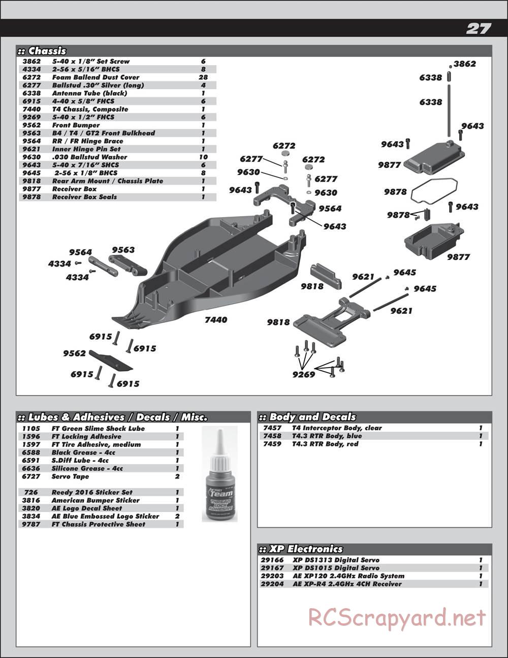 Team Associated - RC10T4.3 - Manual - Page 27