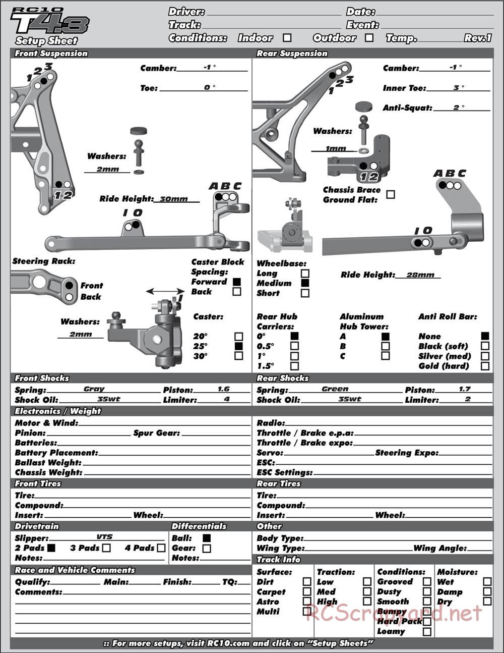 Team Associated - RC10T4.3 - Manual - Page 31
