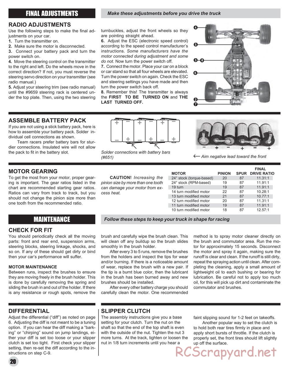 Team Associated - RC10T4 (2004) - Manual - Page 19