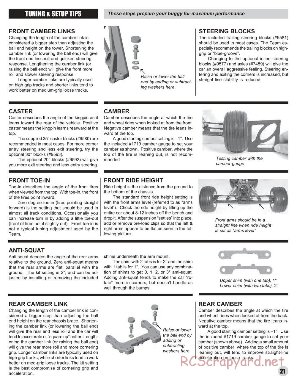 Team Associated - RC10T4 (2004) - Manual - Page 20