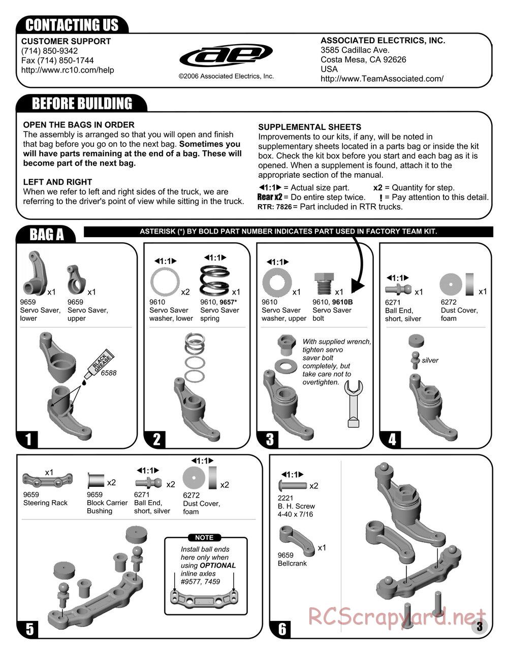 Team Associated - RC10T4 RS - Manual - Page 3