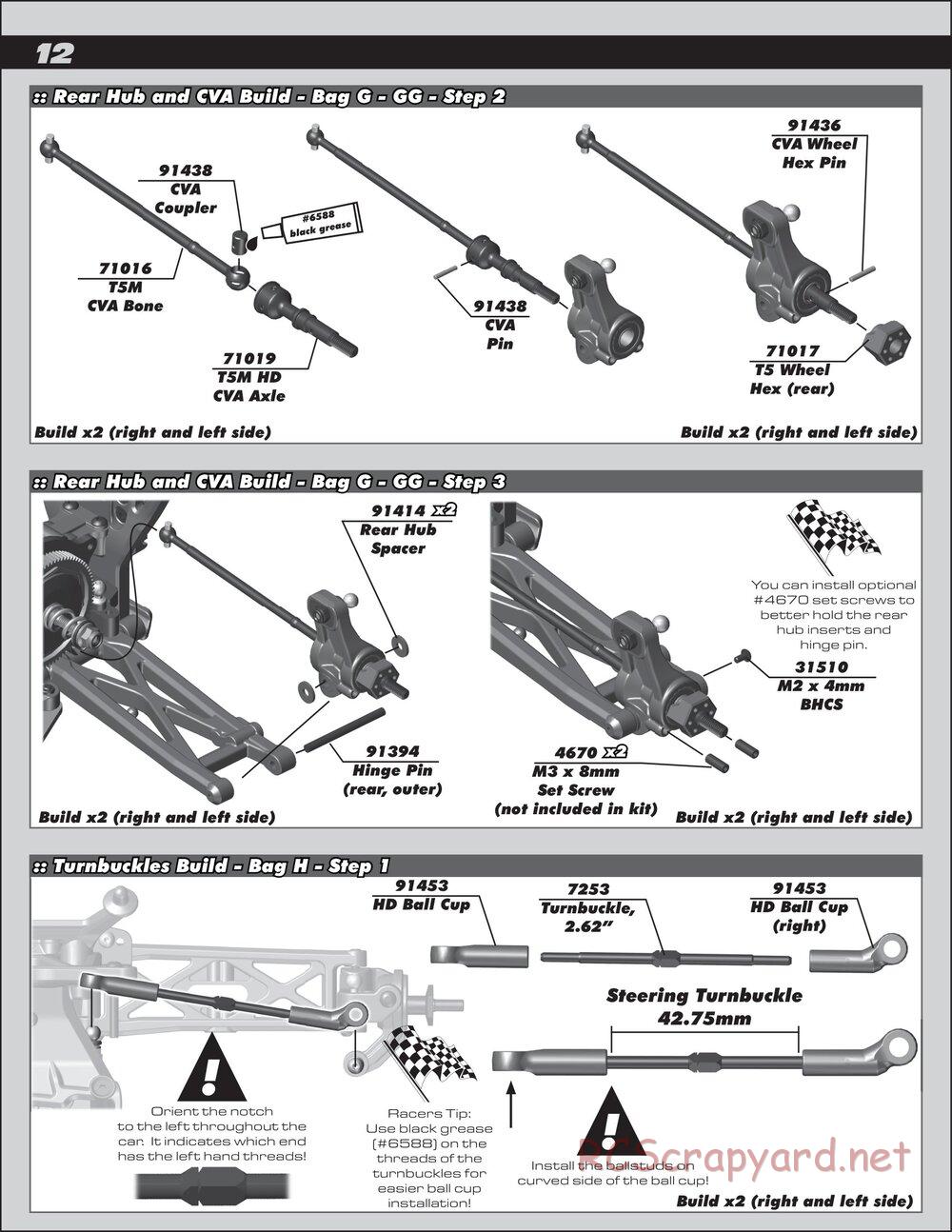 Team Associated - RC10T5M Team Kit - Manual - Page 12
