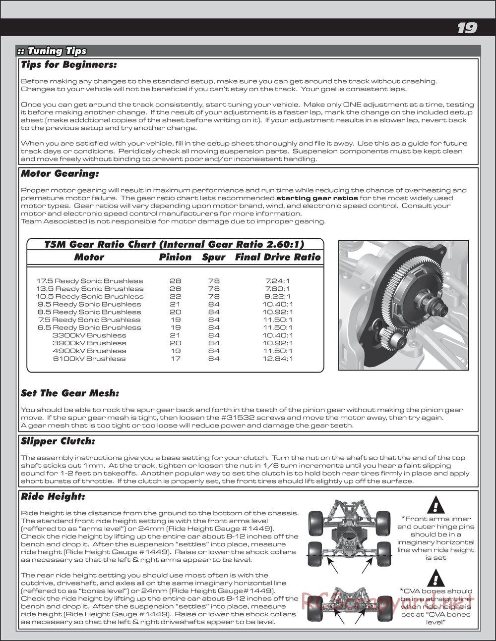 Team Associated - RC10T5M Team Kit - Manual - Page 19