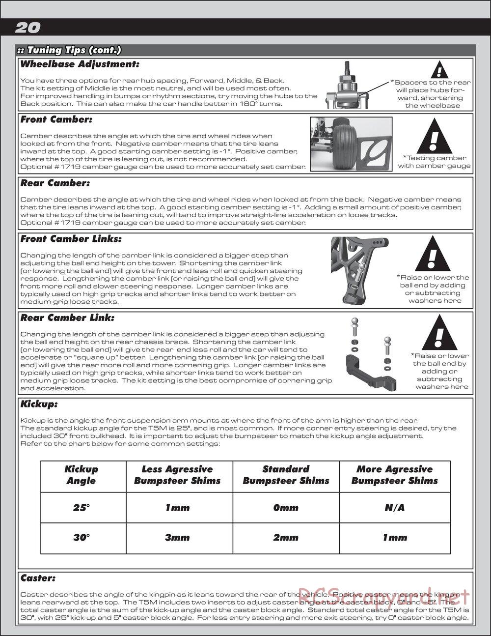 Team Associated - RC10T5M Team Kit - Manual - Page 20