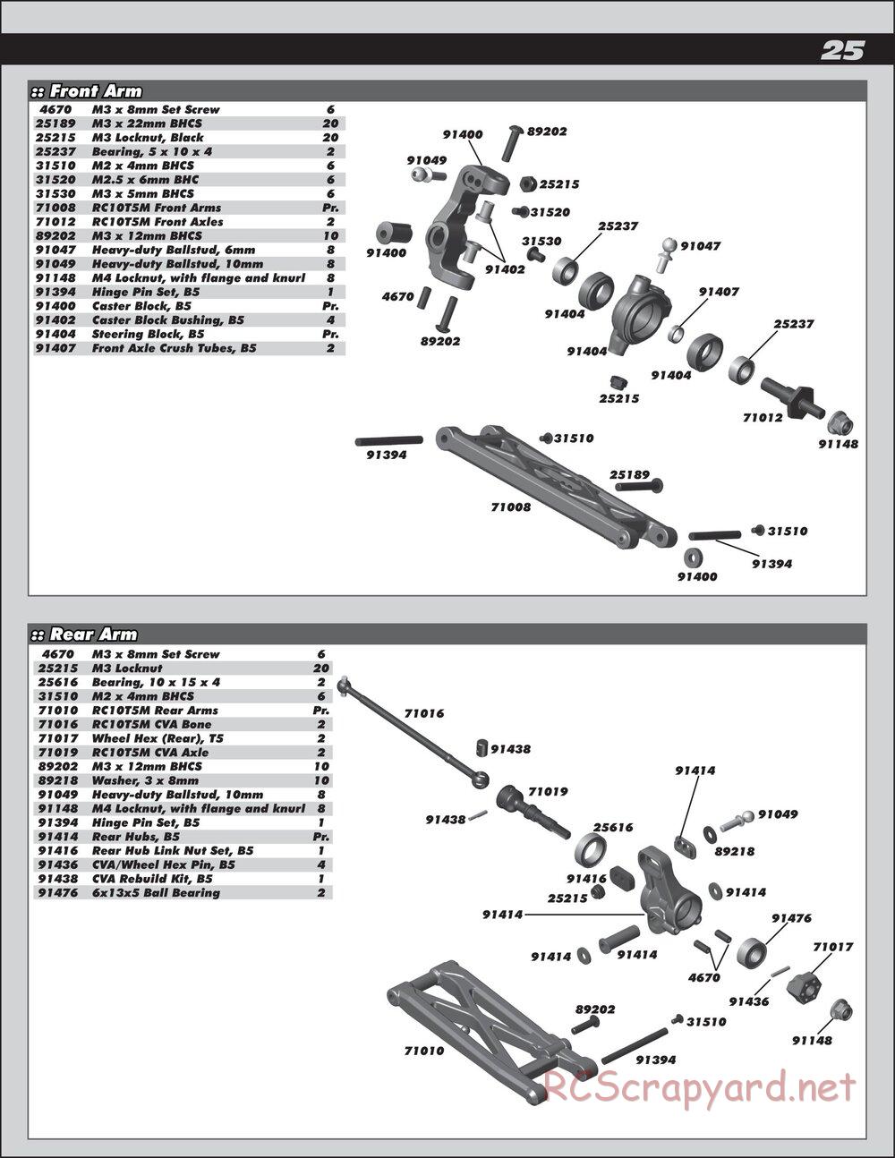 Team Associated - RC10T5M Team Kit - Manual - Page 25