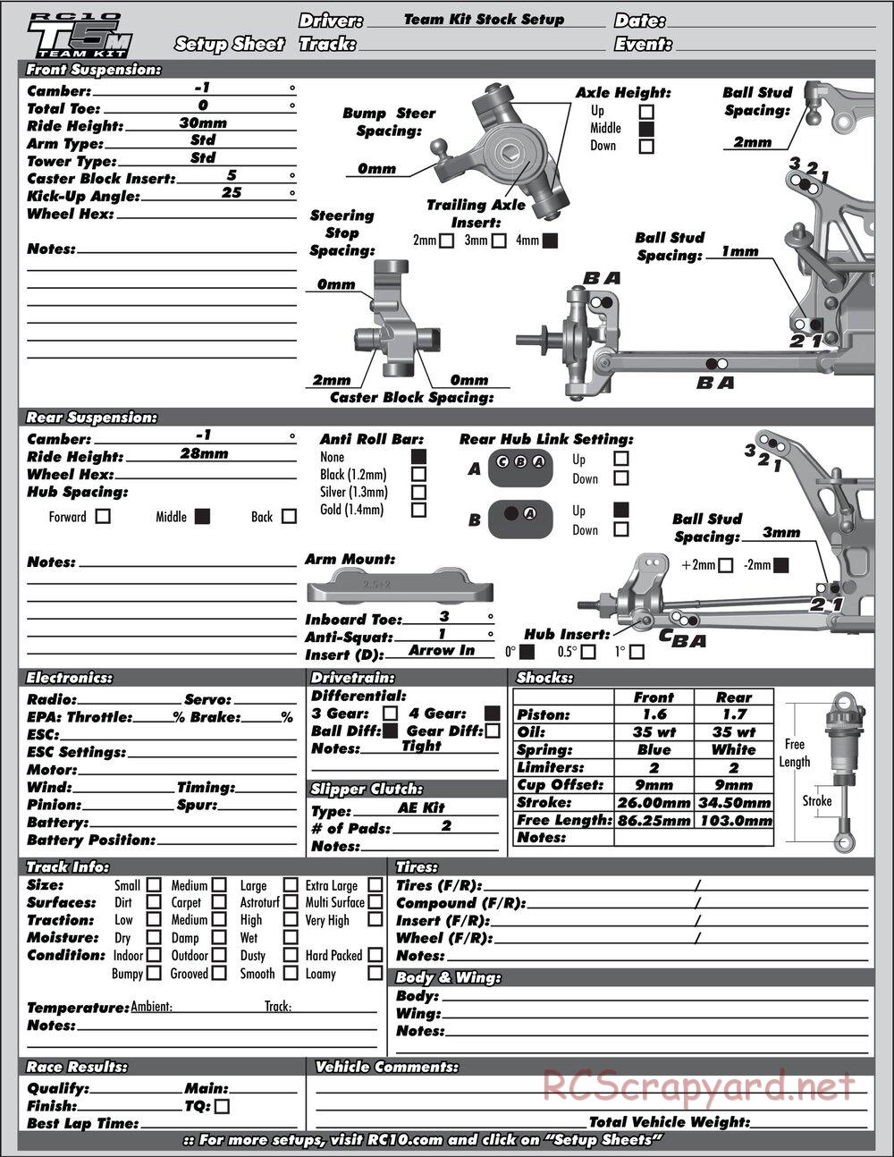 Team Associated - RC10T5M Team Kit - Manual - Page 32