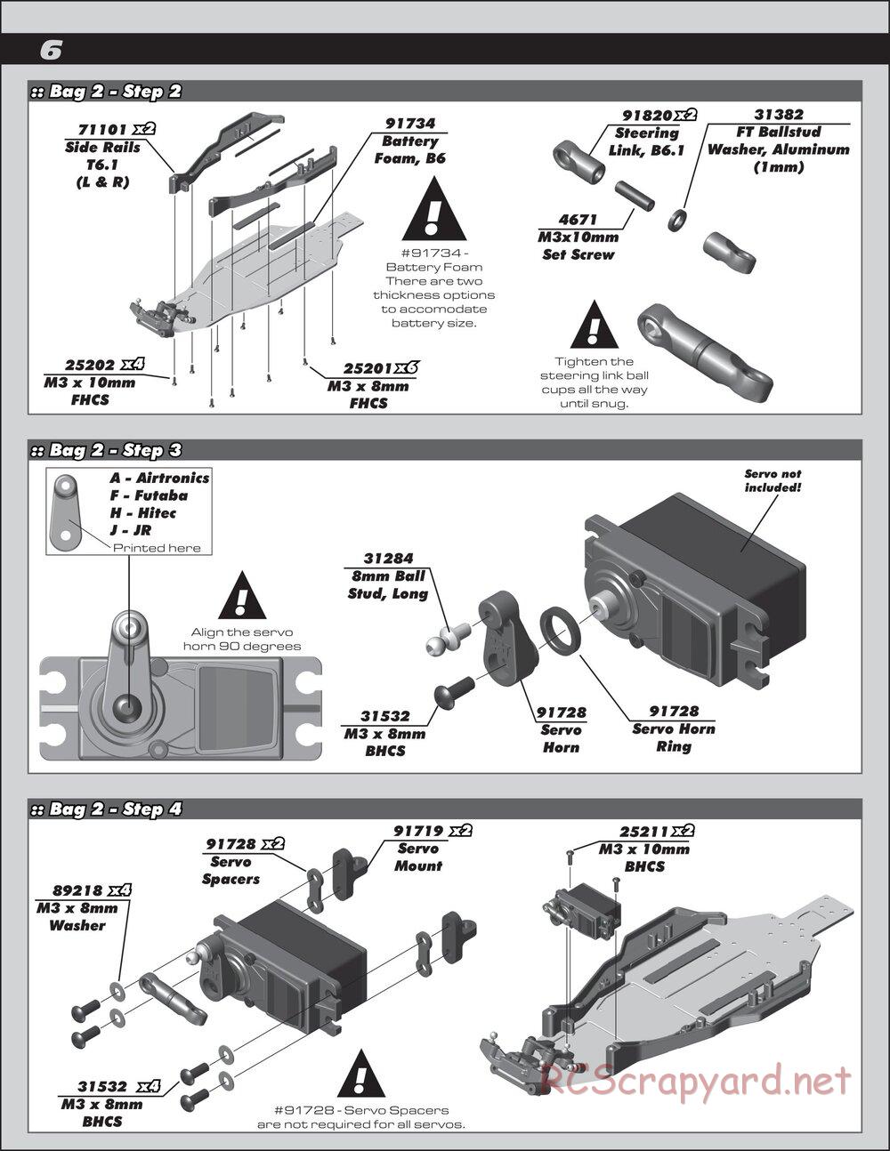 Team Associated - RC10T6.1 - Manual - Page 6