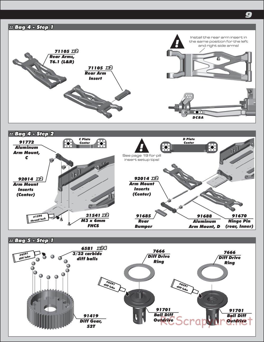 Team Associated - RC10T6.1 - Manual - Page 9