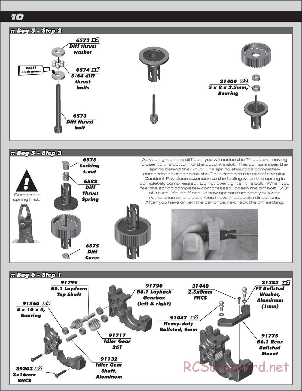 Team Associated - RC10T6.1 - Manual - Page 10