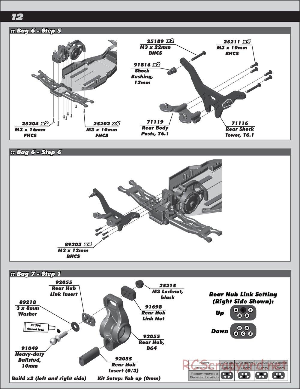 Team Associated - RC10T6.1 - Manual - Page 12