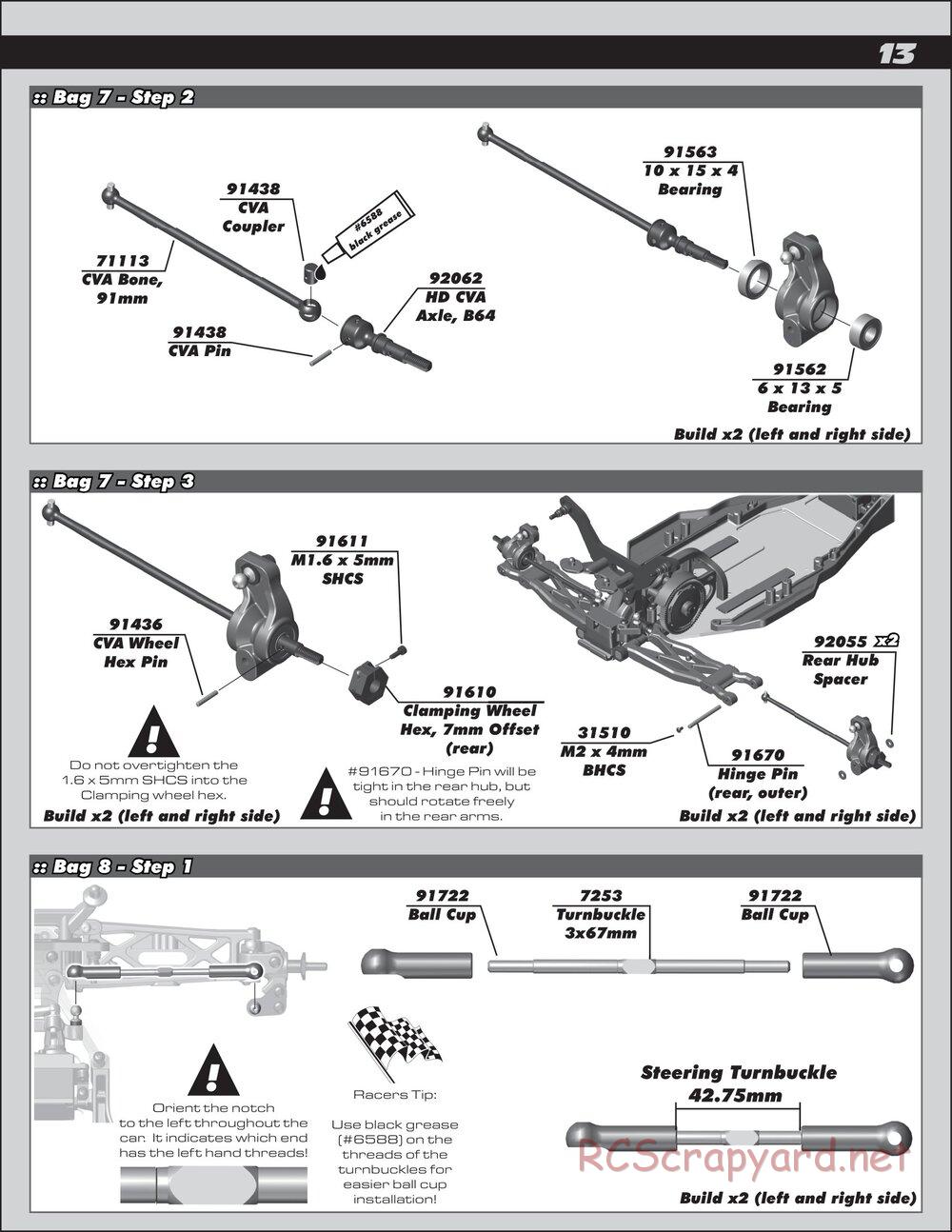 Team Associated - RC10T6.1 - Manual - Page 13