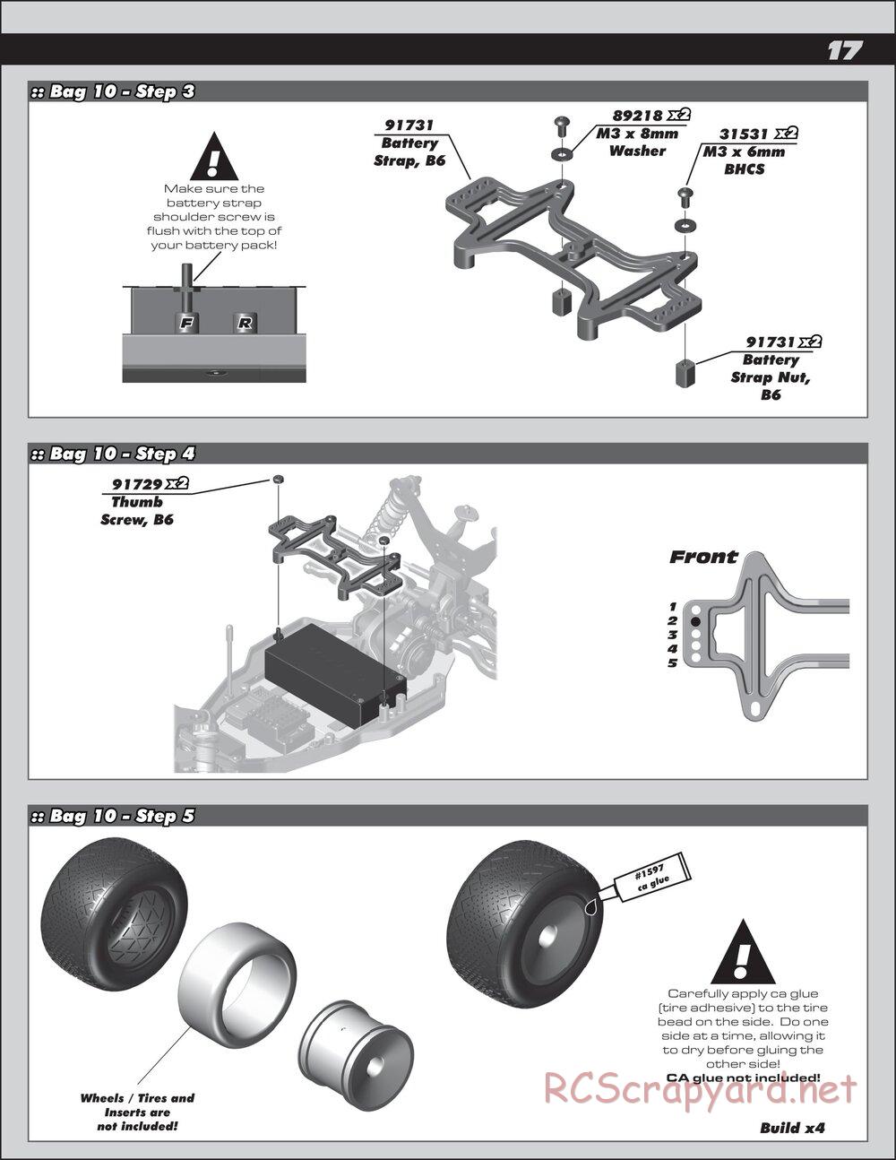 Team Associated - RC10T6.1 - Manual - Page 17