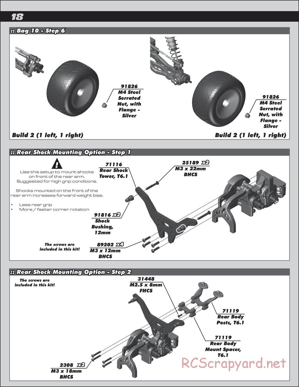 Team Associated - RC10T6.1 - Manual - Page 18