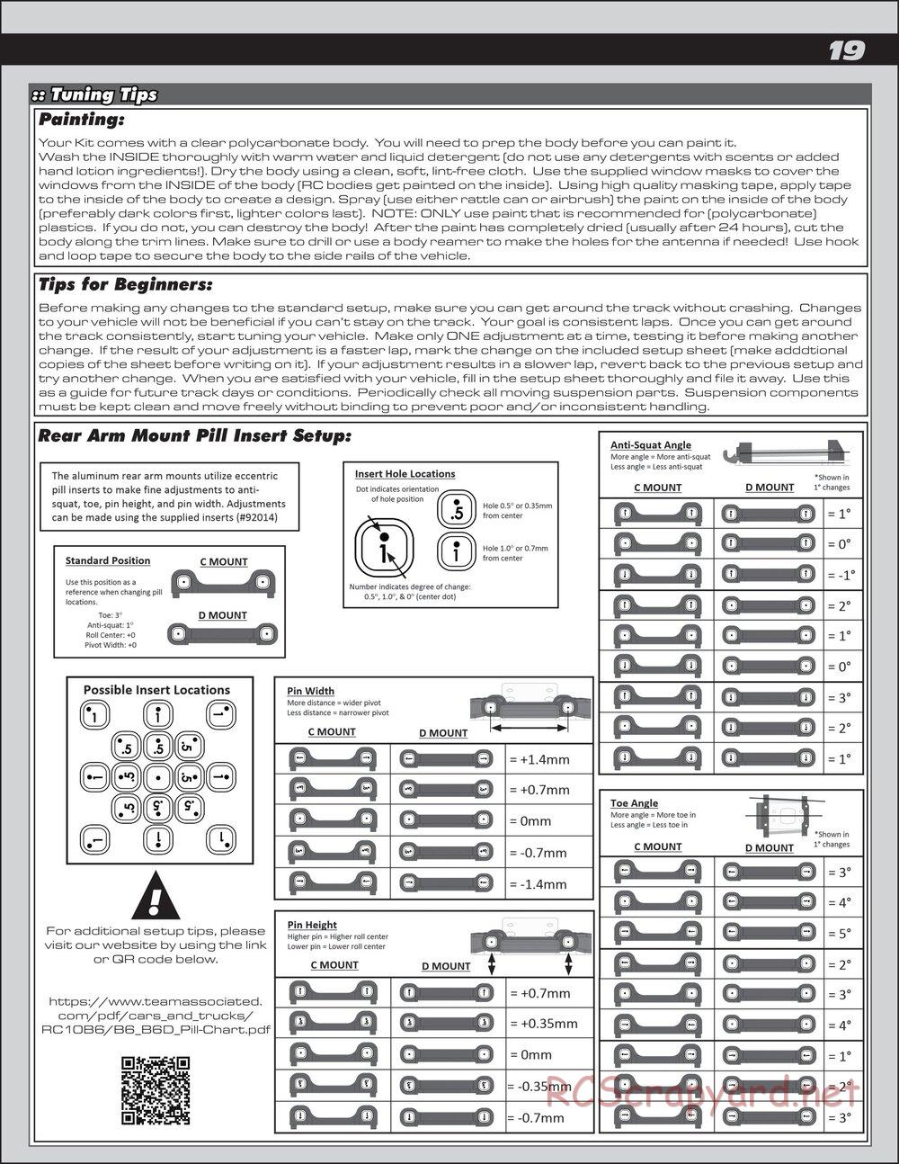 Team Associated - RC10T6.1 - Manual - Page 19