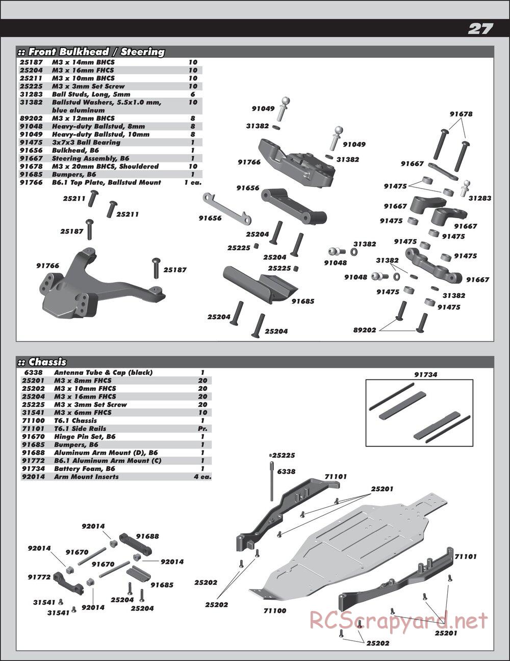 Team Associated - RC10T6.1 - Manual - Page 27