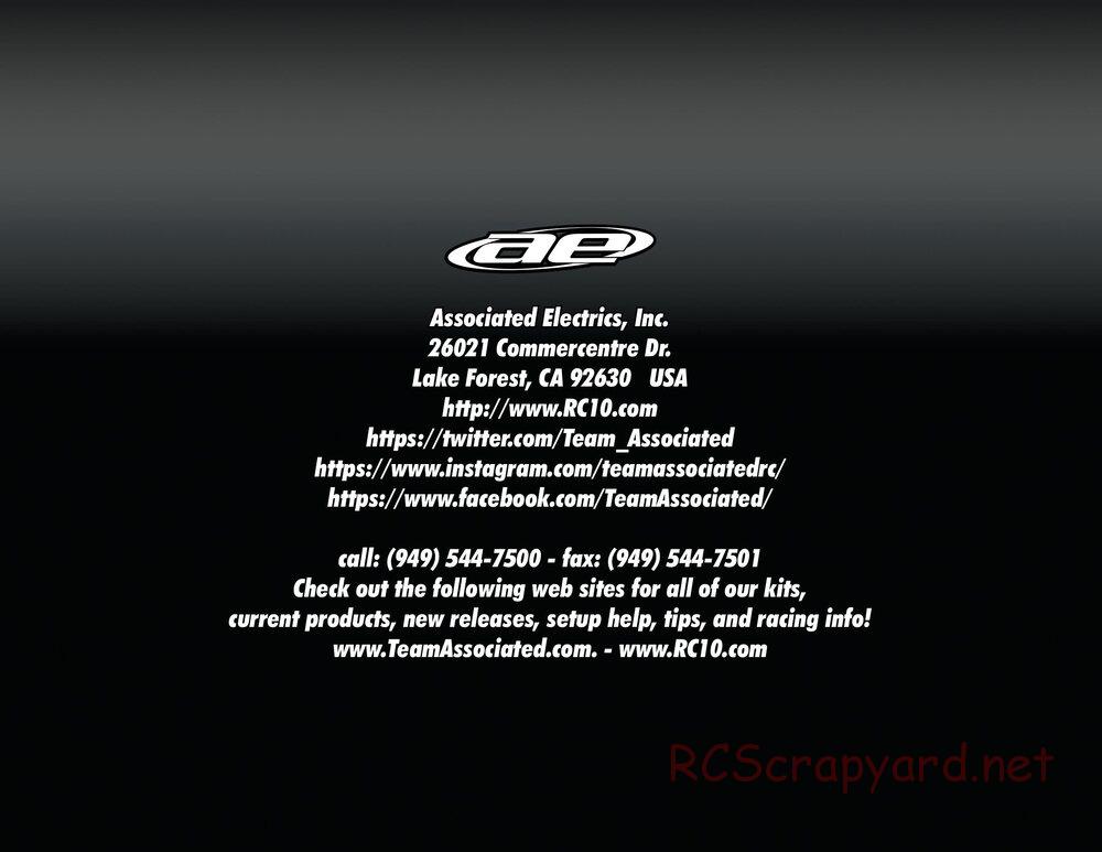Team Associated - RC10T6.1 - Manual - Page 34