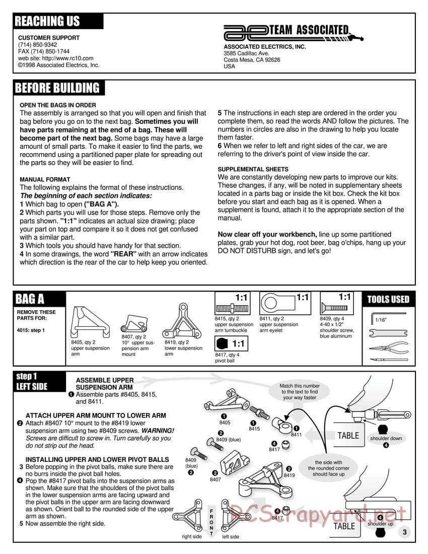 Team Associated - RC12L3 - Manual - Page 3