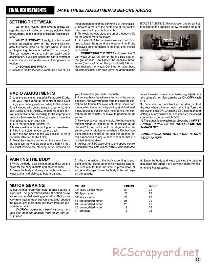 Team Associated - RC12L3 - Manual - Page 15