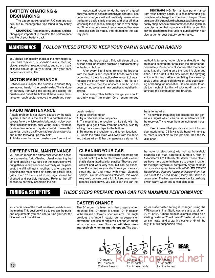 Team Associated - RC12L3 - Manual - Page 16