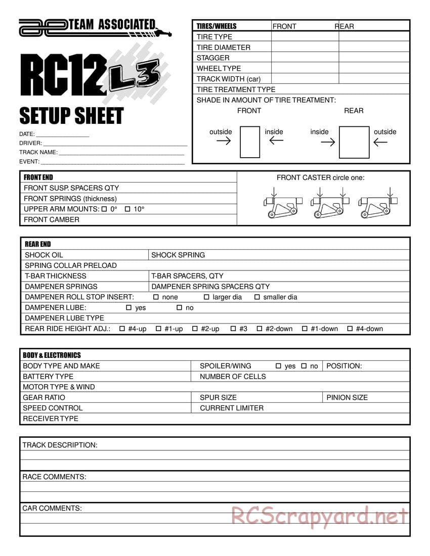 Team Associated - RC12L3 - Manual - Page 19