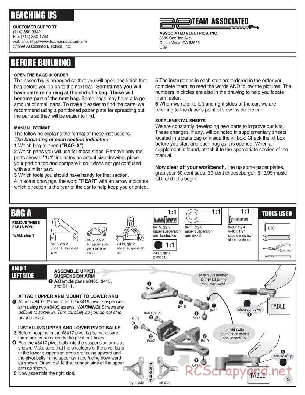 Team Associated - RC12L3O - Manual - Page 3