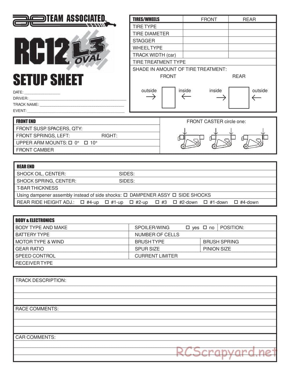 Team Associated - RC12L3O - Manual - Page 16