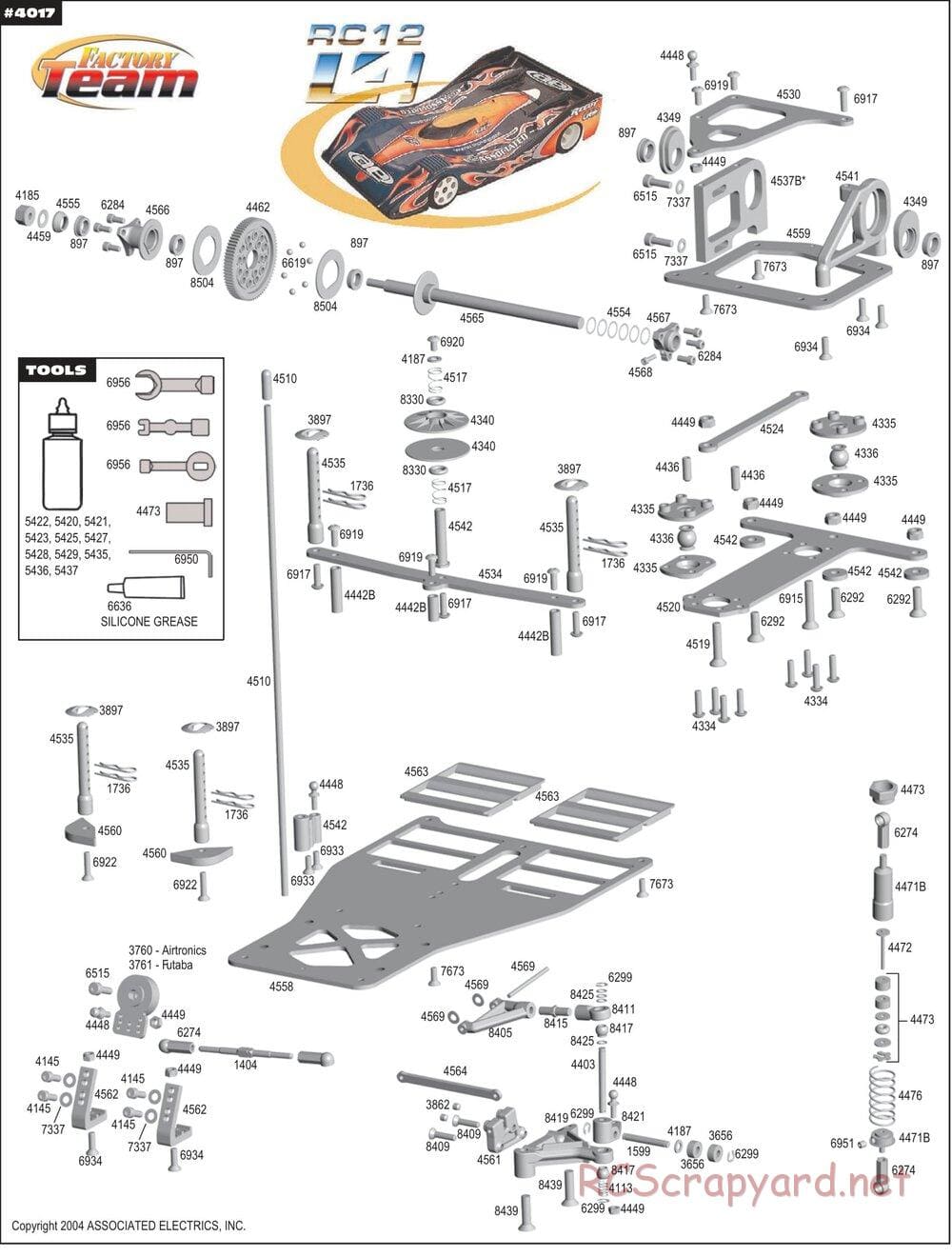 Team Associated - RC12L4 Factory Team - Exploded View