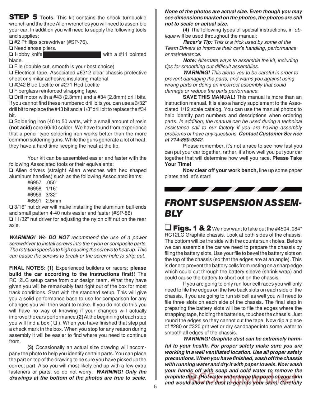 Team Associated - RC12LC - Manual - Page 2