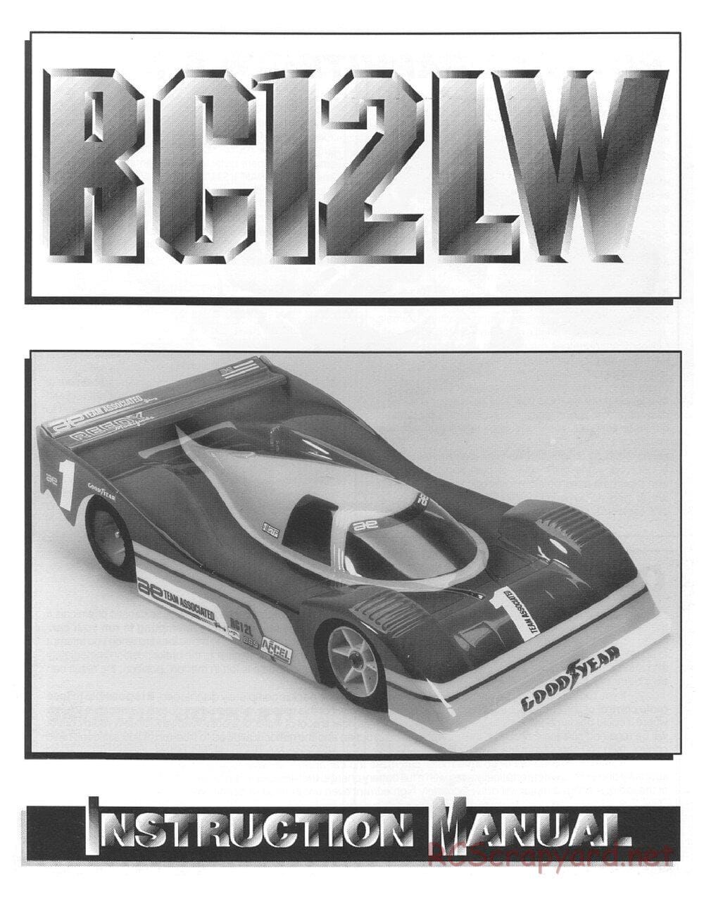 Team Associated - RC12LW - Manual - Page 1