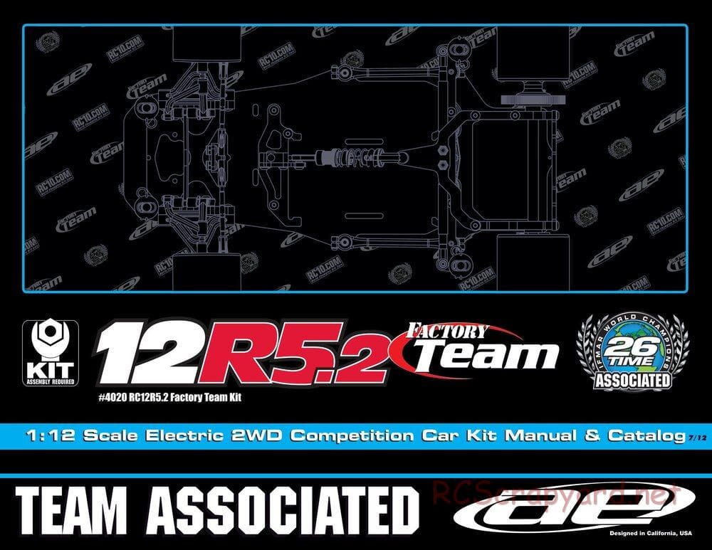 Team Associated - RC12R5.2 Factory Team - Manual - Page 1